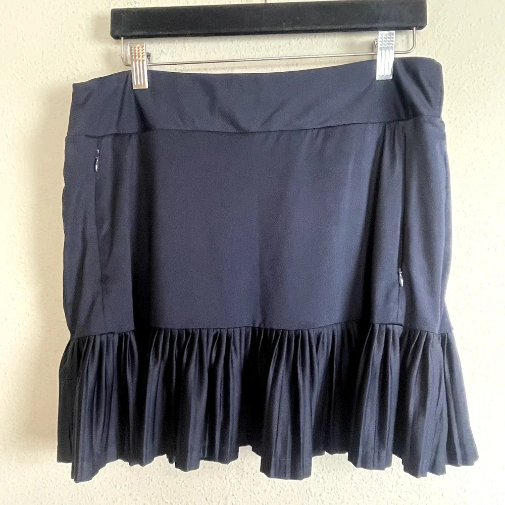 Tail Skort Navy Blue Lining Skort Skirt‎ Size L Pleated Hem